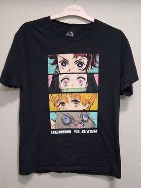 Demon Slayer Black Short Sleeve Graphic Tee